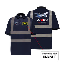 Thumbnail for Airbus A380 Love at first flight Designed Reflective Polo T-Shirts