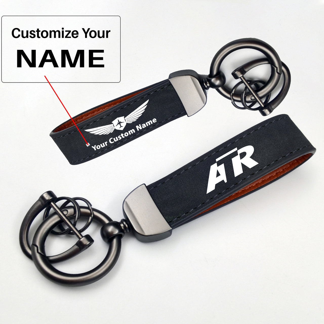 ATR & Text Design Horseshoe Buckle Key Chains