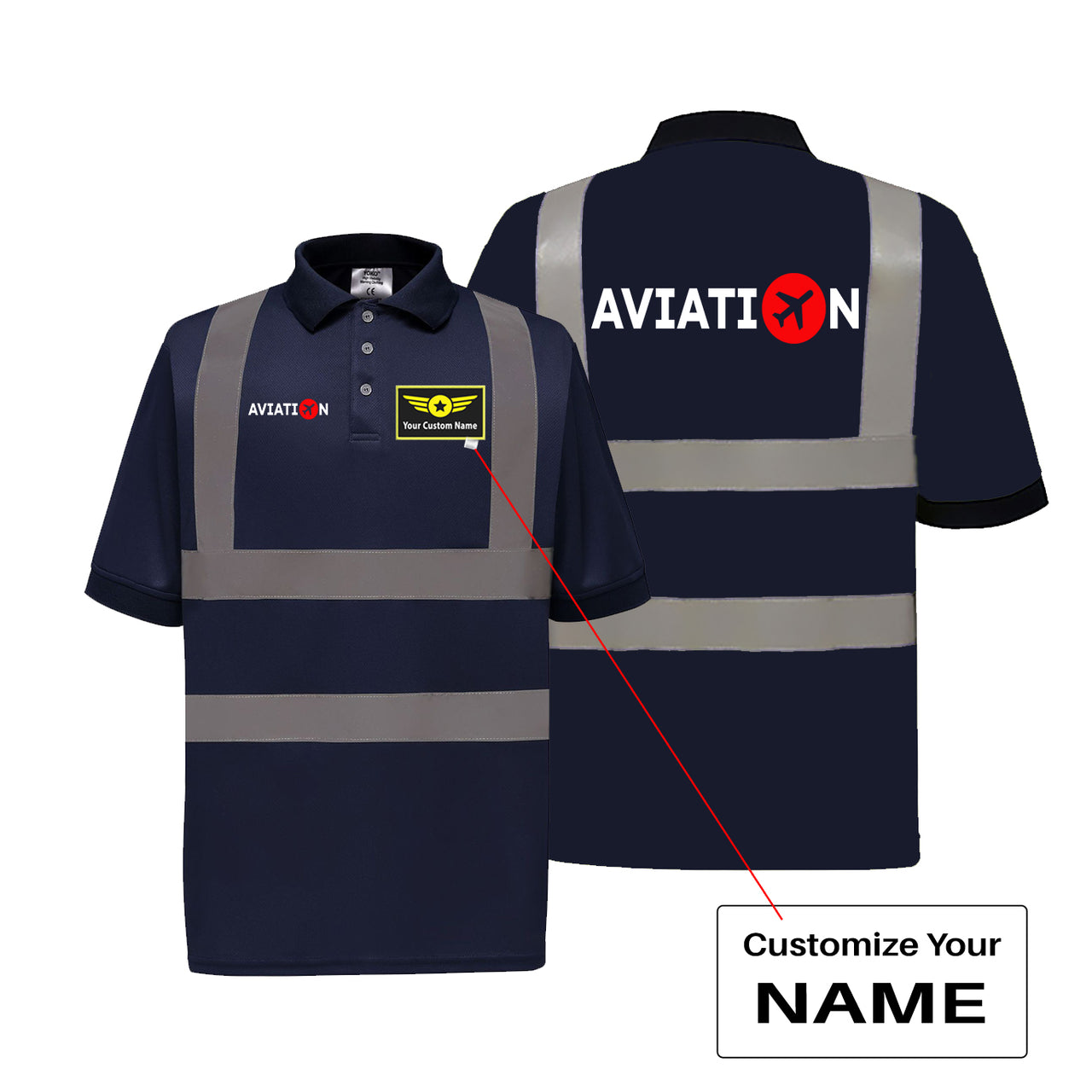 Aviation Designed Reflective Polo T-Shirts