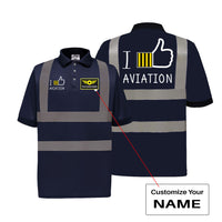 Thumbnail for I Like Aviation Designed Reflective Polo T-Shirts