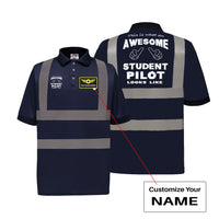 Thumbnail for Student Pilot Designed Reflective Polo T-Shirts