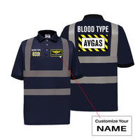 Thumbnail for Blood Type AVGAS Designed Reflective Polo T-Shirts