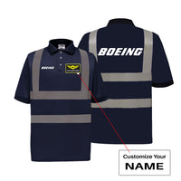 Thumbnail for Boeing & Text Designed Reflective Polo T-Shirts