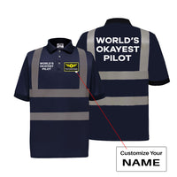 Thumbnail for World's Okayest Pilot Designed Reflective Polo T-Shirts