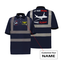 Thumbnail for Let Your Dreams Take Flight Designed Reflective Polo T-Shirts