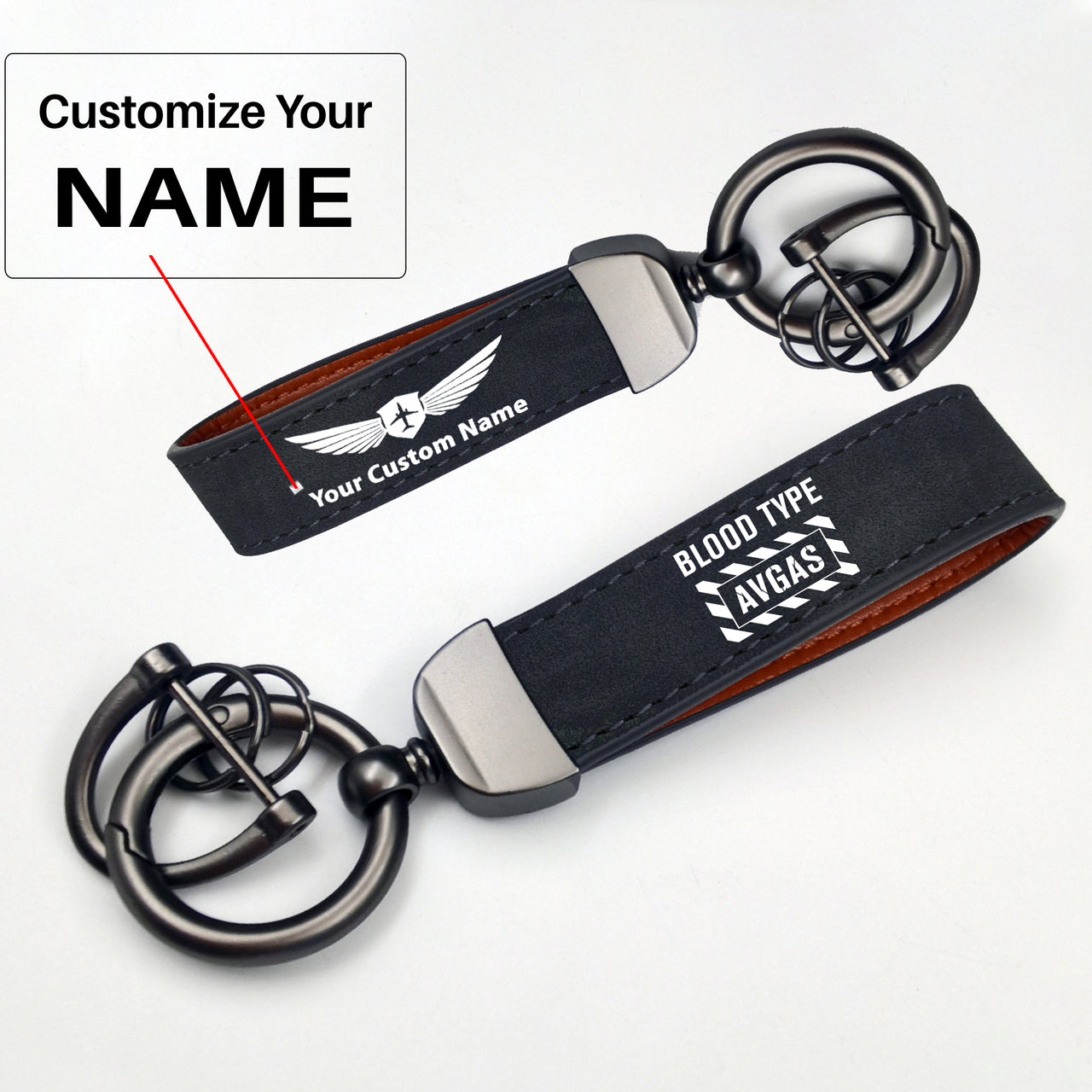 Blood Type AVGAS Design Horseshoe Buckle Key Chains