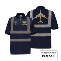 Thumbnail for Colourful Airplane Designed Reflective Polo T-Shirts