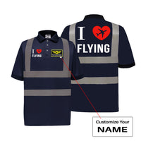 Thumbnail for I Love Flying Designed Reflective Polo T-Shirts