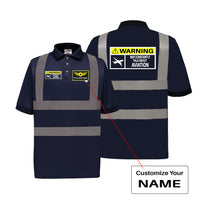 Thumbnail for Warning May Constantly Talk About Aviation Designed Reflective Polo T-Shirts