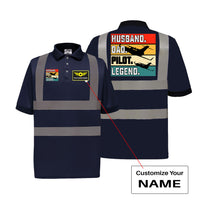 Thumbnail for Husband & Dad & Pilot & Legend Designed Reflective Polo T-Shirts