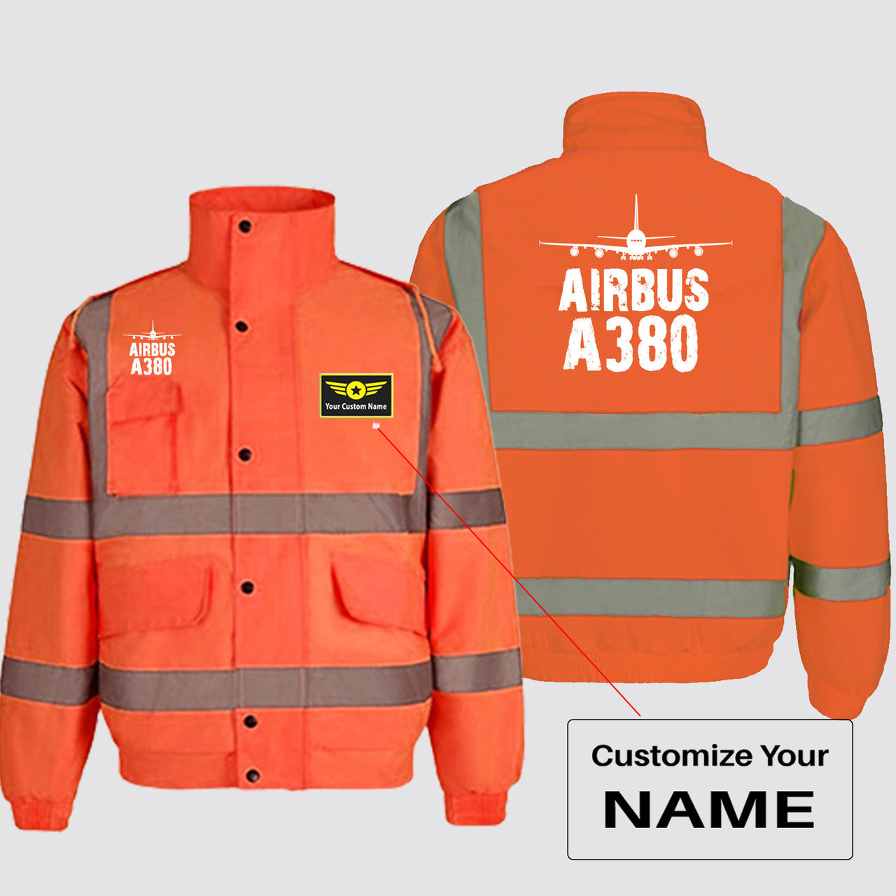 Airbus A380 & Plane Designed Reflective Winter Jackets