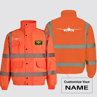 Thumbnail for Boeing 777 Silhouette Designed Reflective Winter Jackets