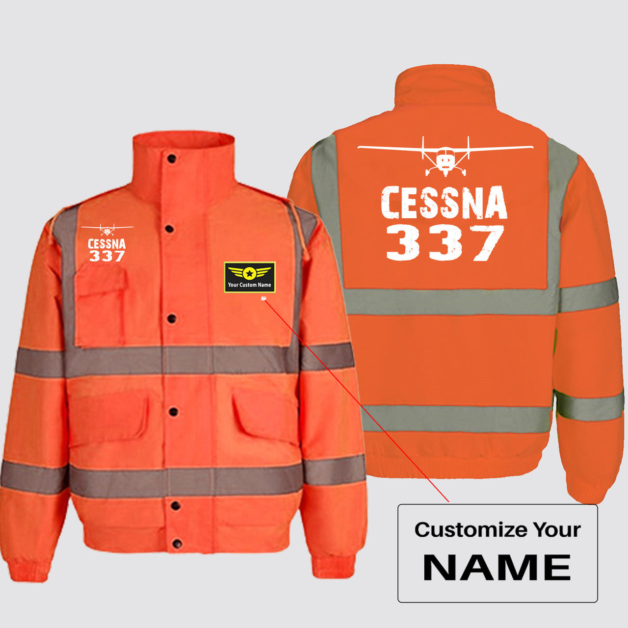 Cessna 337 & Plane Designed Reflective Winter Jackets