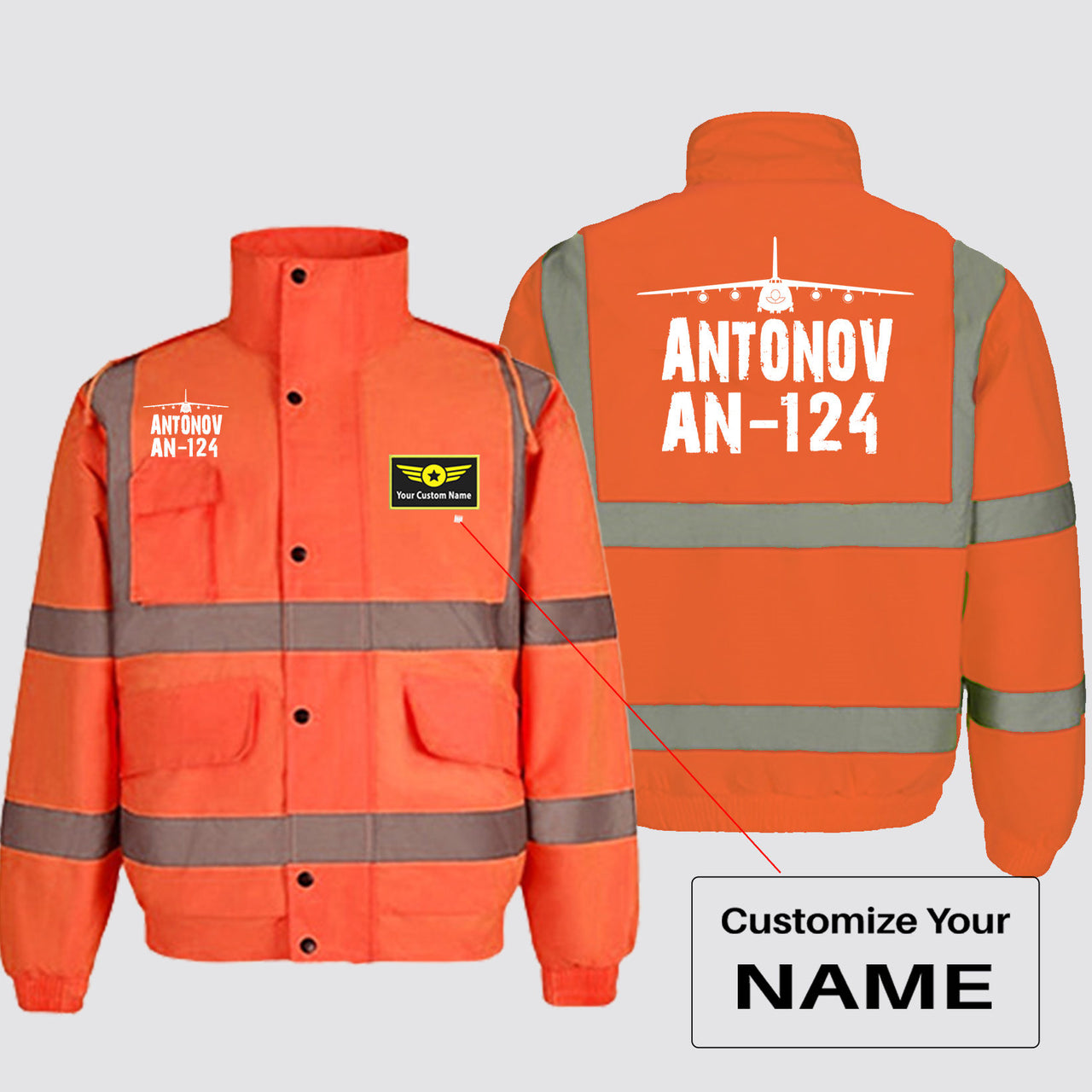 Antonov AN-124 & Plane Designed Reflective Winter Jackets