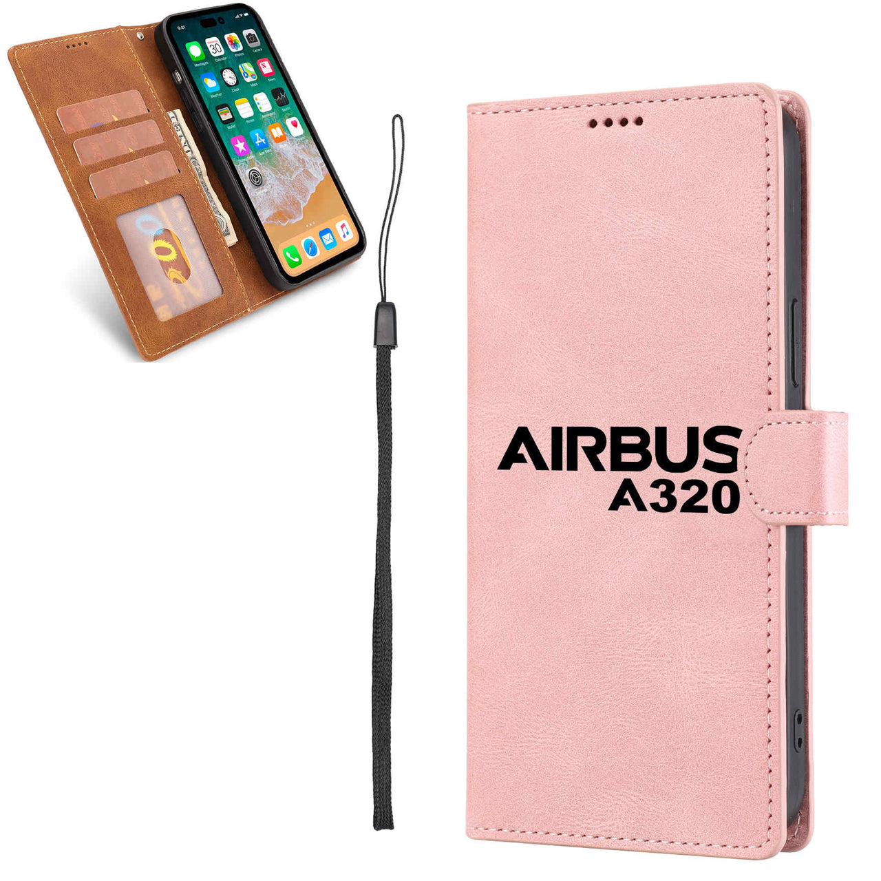 Airbus A320 & Text Designed Leather Samsung S & Note Cases