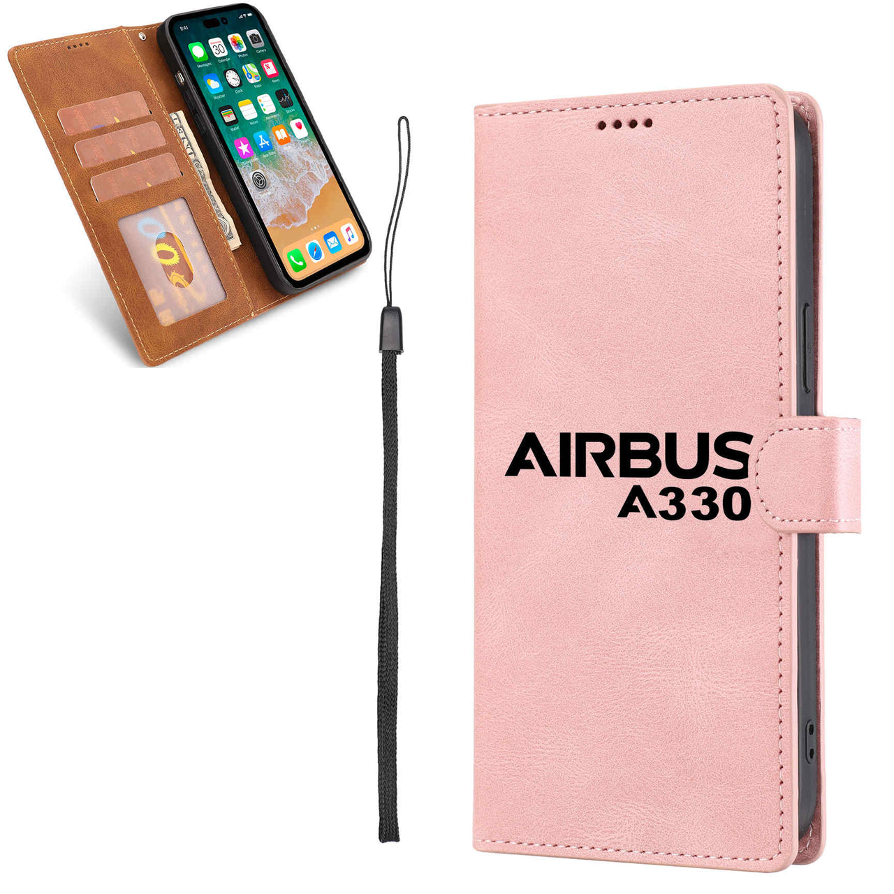 Airbus A330 & Text Designed Leather Samsung S & Note Cases