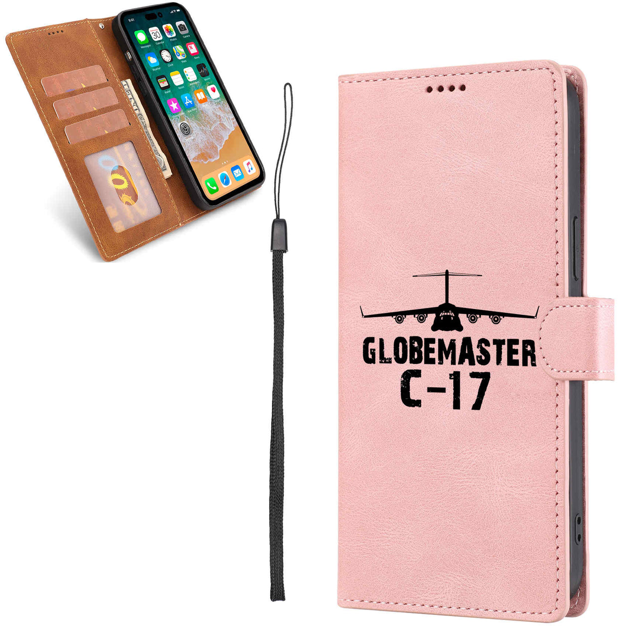 GlobeMaster C-17 & Plane Designed Leather Samsung S & Note Cases