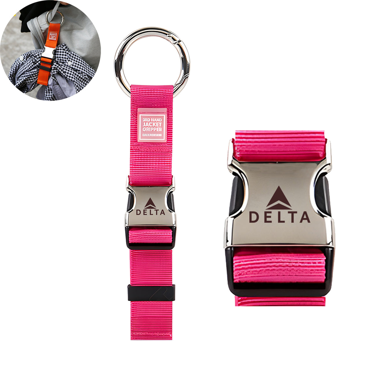 Delta Air Lines Designed Portable Luggage Strap Jacket Gripper