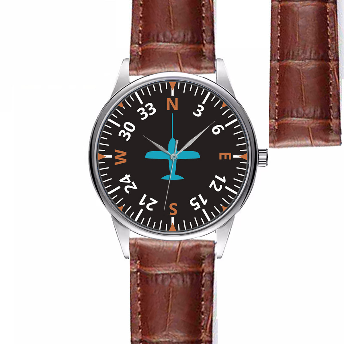 Airplane Instruments (Heading) 2 Designed Fashion Leather Strap Watches