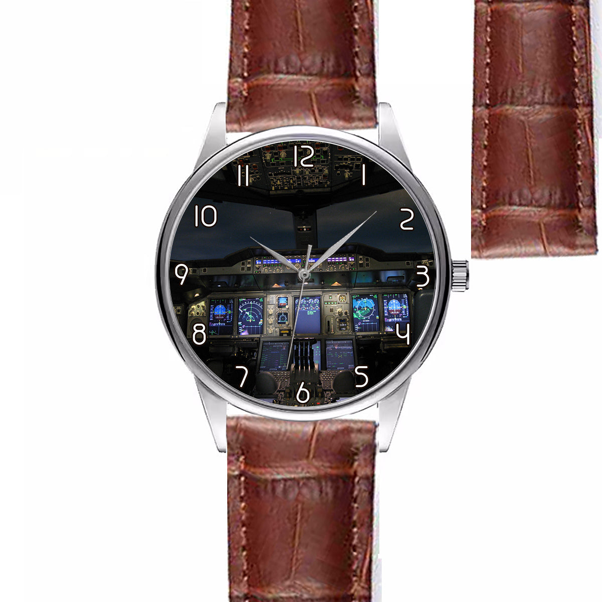 Airbus A380 Cockpit Designed Fashion Leather Strap Watches