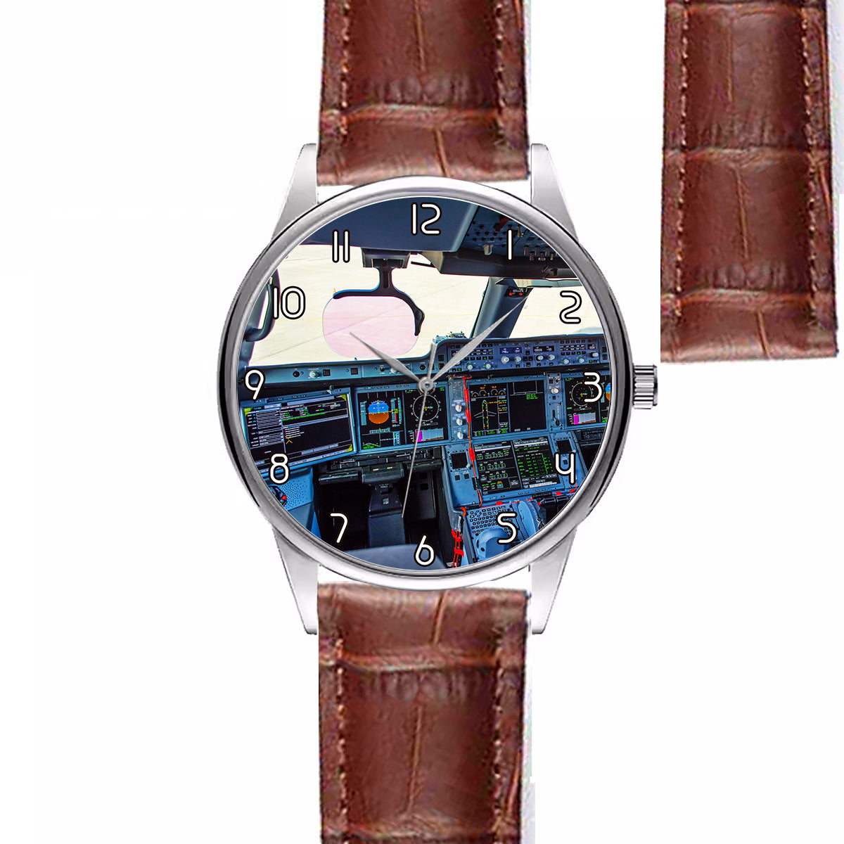 Airbus A350 Cockpit Designed Fashion Leather Strap Watches