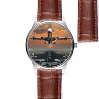 Thumbnail for Aircraft Departing from RW30 Designed Fashion Leather Strap Watches