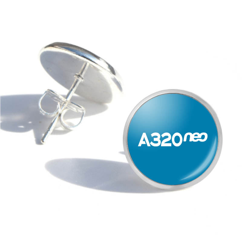 A320neo & Text Designed Stud Earrings