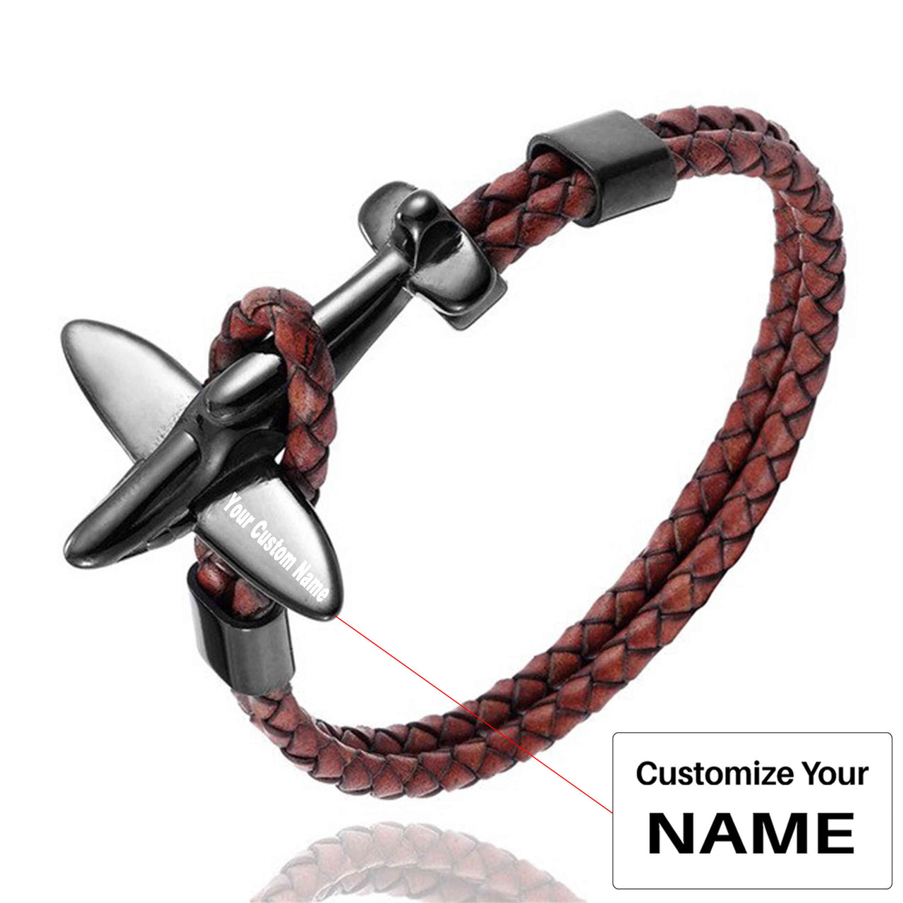 Small Airplane Designed Leather Bracelets