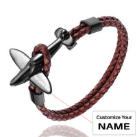 Thumbnail for Small Airplane Designed Leather Bracelets