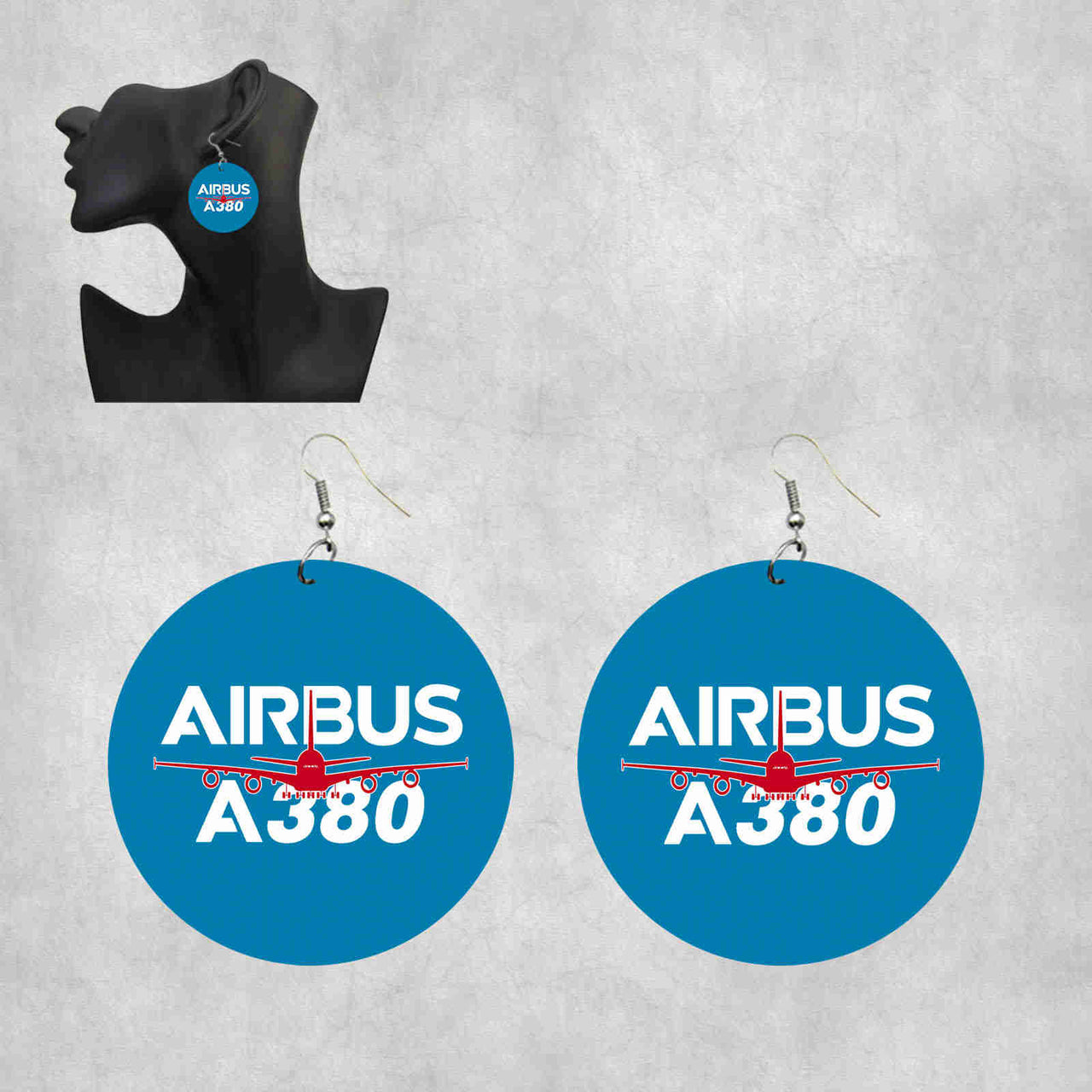 Amazing Airbus A380 Designed Wooden Drop Earrings