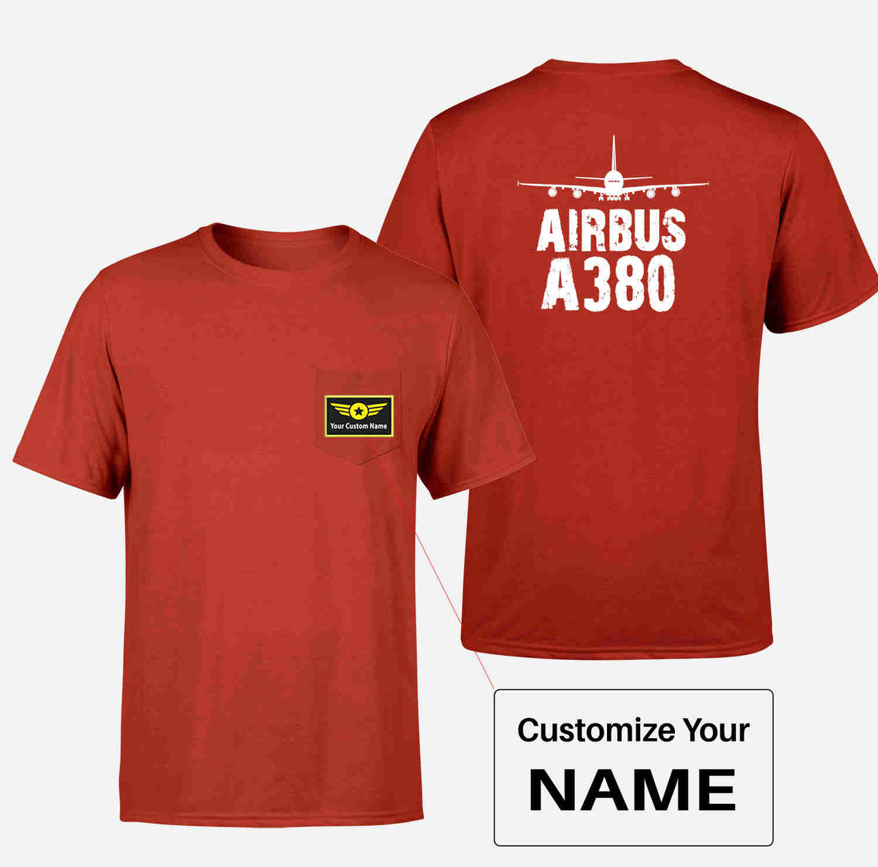 Airbus A380 & Plane Designed Pocket T-Shirts