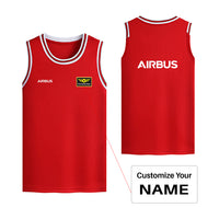 Thumbnail for Airbus & Text Designed Basketball Style Sports Tank Tops