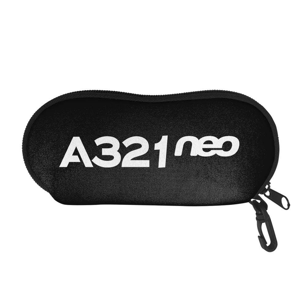 A321neo & Text Designed Glasses Bag