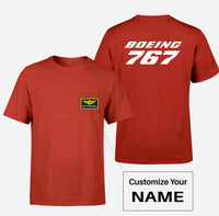 Thumbnail for Boeing 767 & Text Designed Pocket T-Shirts