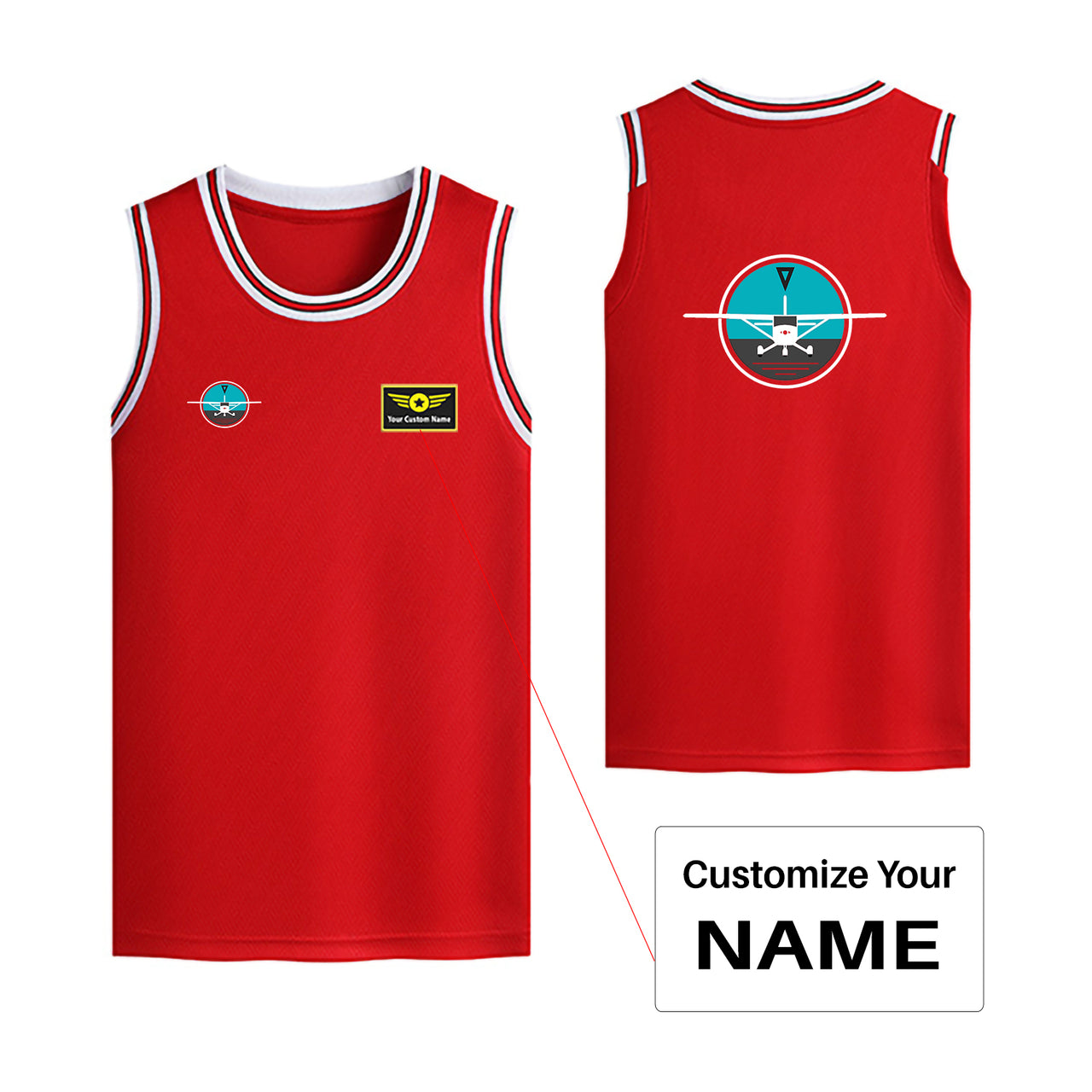 Cessna & Gyro Designed Basketball Style Sports Tank Tops