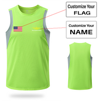 Thumbnail for Your Custom Name & Flag (Badge 3) Designed Sleveless Quick Dry Sports Tank Tops