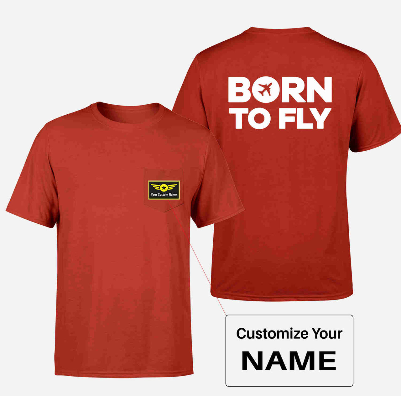 Born To Fly Special Designed Pocket T-Shirts