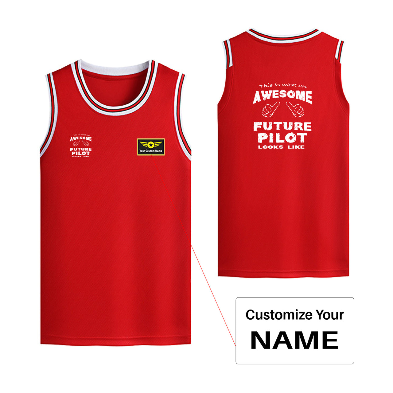 Future Pilot Designed Basketball Style Sports Tank Tops