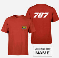 Thumbnail for 787 Flat Text Designed Pocket T-Shirts