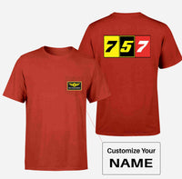 Thumbnail for Flat Colourful 757 Designed Pocket T-Shirts