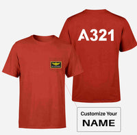 Thumbnail for A321 Flat Text Designed Pocket T-Shirts