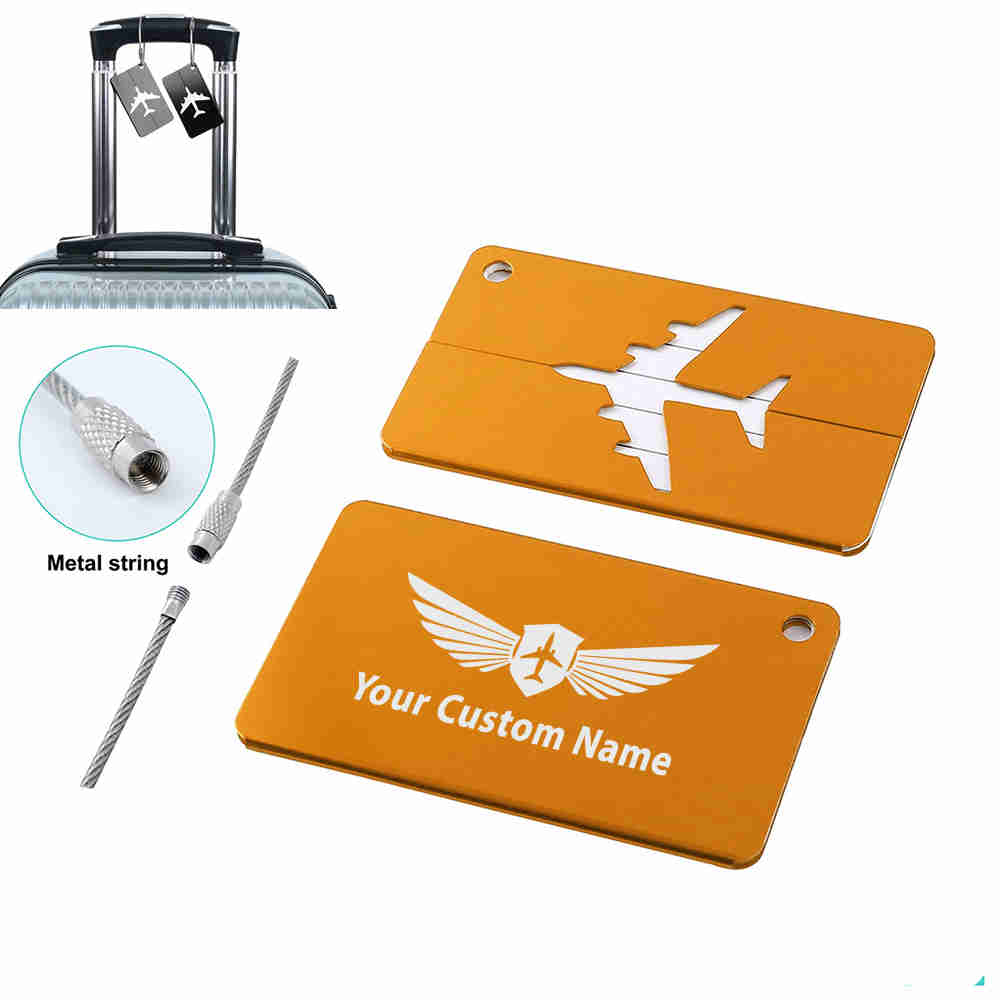 Custom Name (Badge 2) Designed Aluminum Luggage Tags