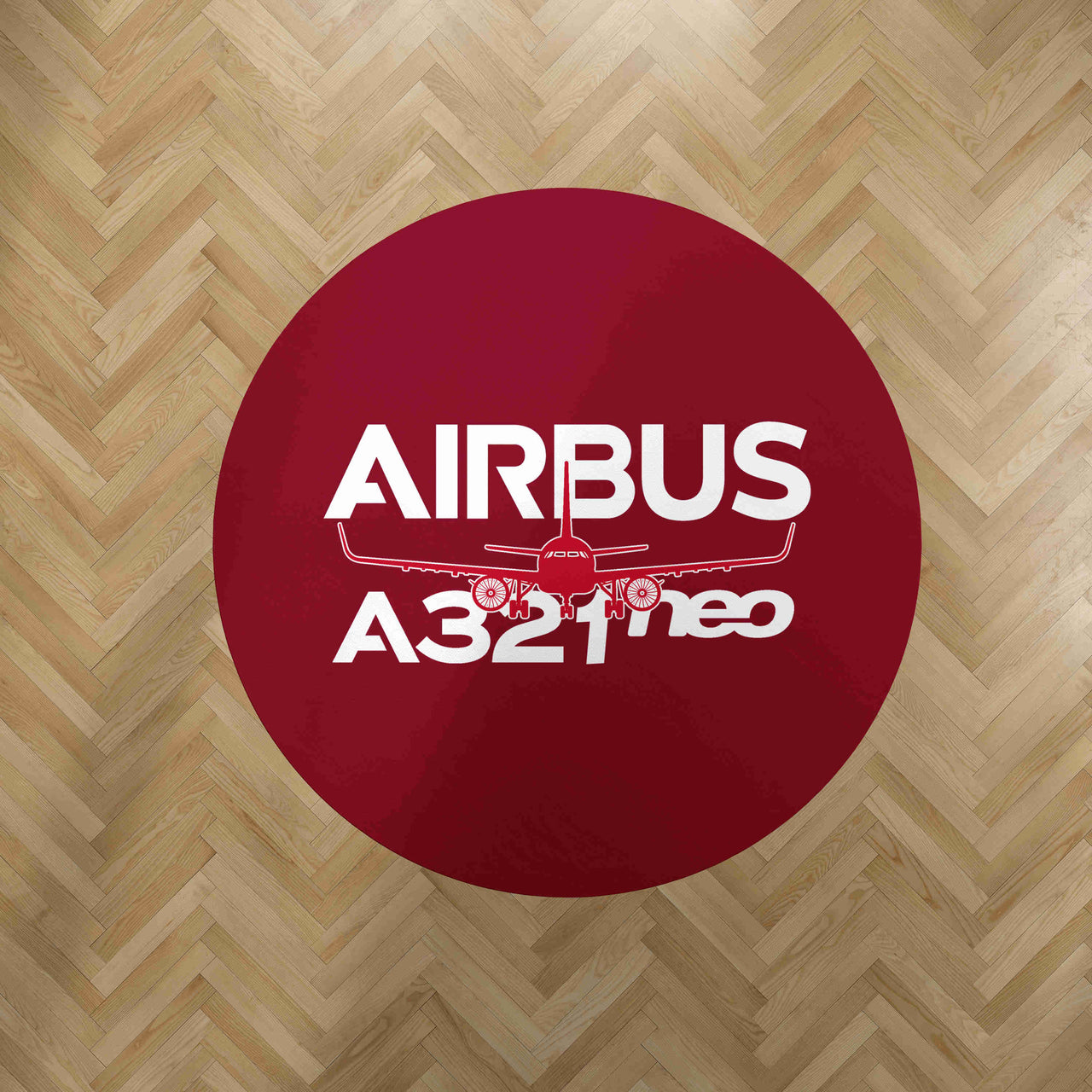 Amazing Airbus A321neo Designed Carpet & Floor Mats (Round)