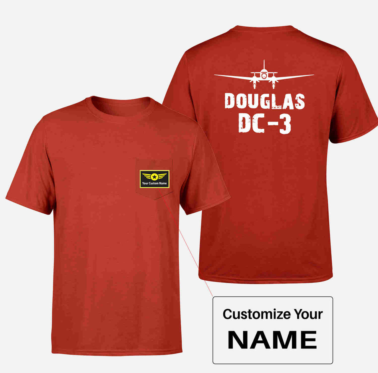 Douglas DC-3 & Plane Designed Pocket T-Shirts