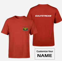 Thumbnail for Gulfstream & Text Designed Pocket T-Shirts