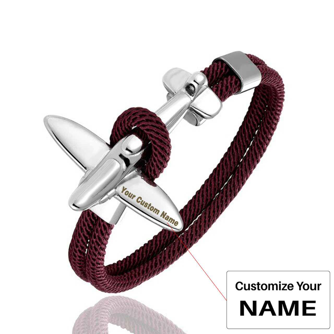 (Edition 2) Small Airplane Designed Rope Leather Bracelets