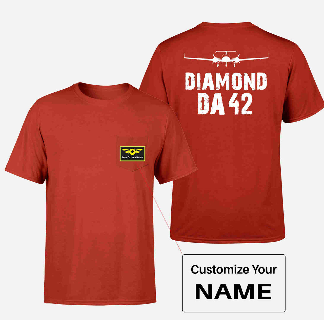 Diamond DA42 & Plane Designed Pocket T-Shirts