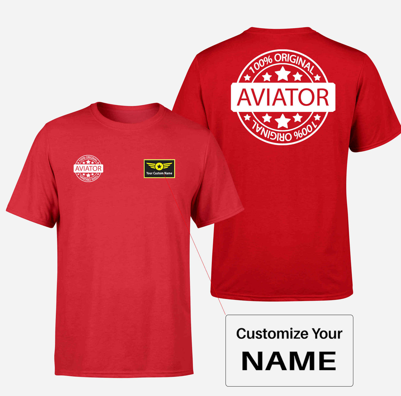 100 Original Aviator Designed Double-Side T-Shirts