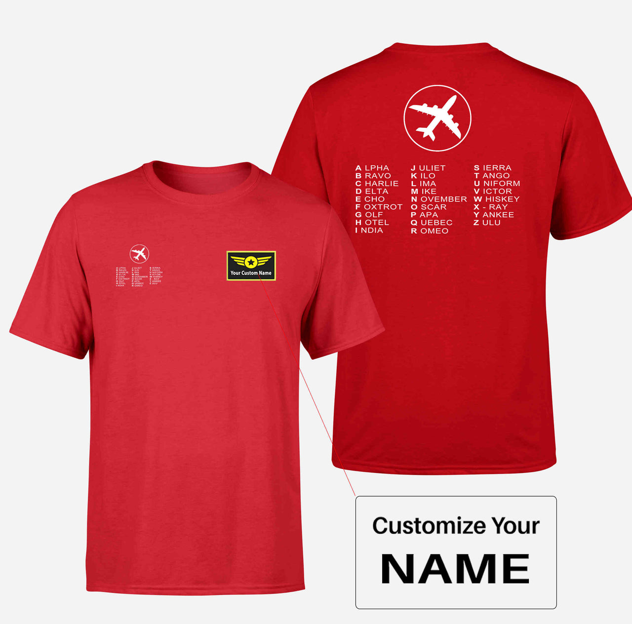 Aviation Alphabet 2 Double-Side T-Shirts