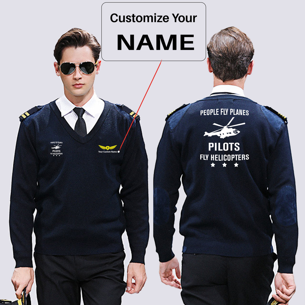 People Fly Planes Pilots Fly Helicopters Designed Wool Pilot Sweaters